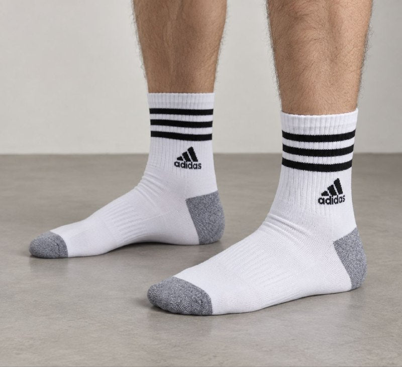 CALCETA TOBILLERA ALTA ORIGINAL ADIDAS PARA HOMBRE 3 PARES TALLA HOMBRE 6-12