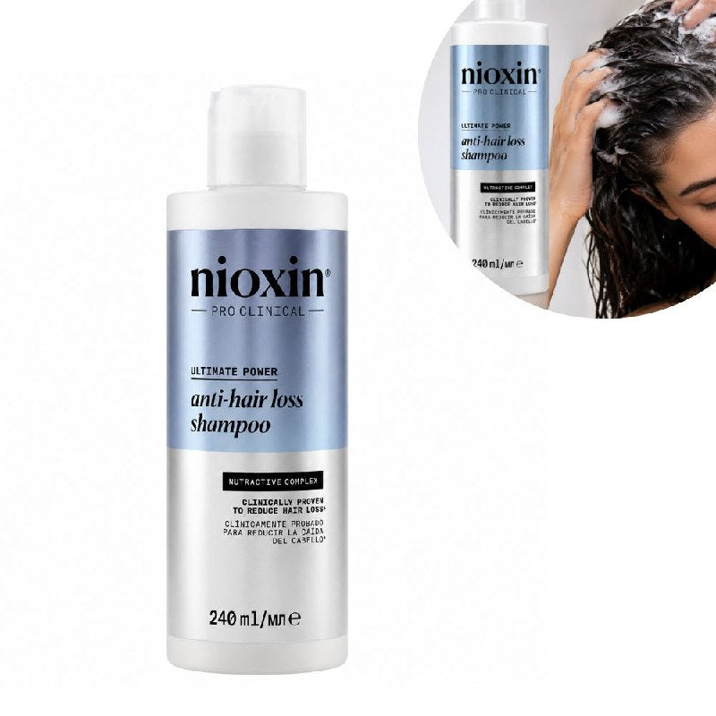 SHAMPOO ANTICAIDA Y FORTALECEDOR CAPILAR CON CAFEINA, ACIDO LAURAICO Y NIACINAMIDA NIOXIN 240ML