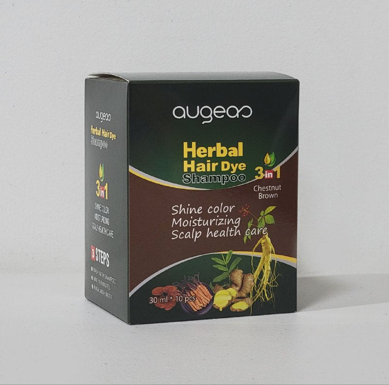 SHAMPOO TINTE PARA EL CABELLO EN BOLSA AUGEAS HERBAL CHESTNUT BROWN C-6 30ML