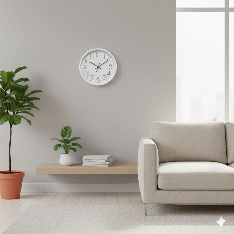 DECORACION ADORNO RELOJ DE PARED REDONDO MODERNO Y ELEGANTE 29X29CM