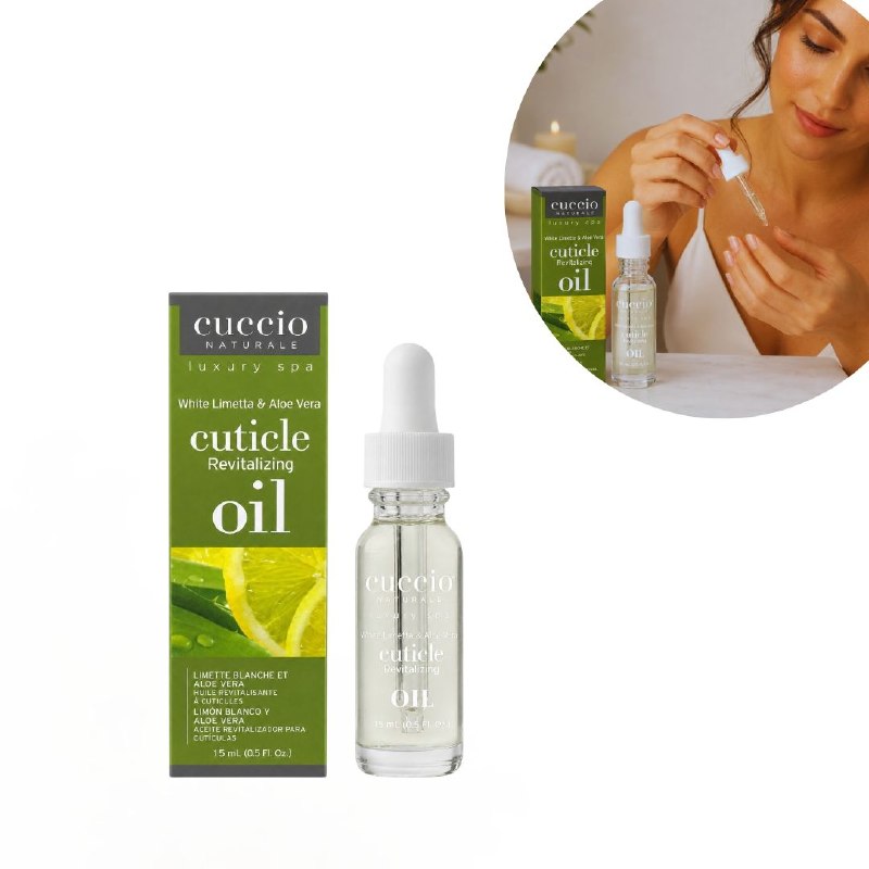 ACEITE PARA CUTICULAS REVITALIZADOR CON AROMA A LIMON BLANCO Y ALOE VERA CUCCIO 15ML