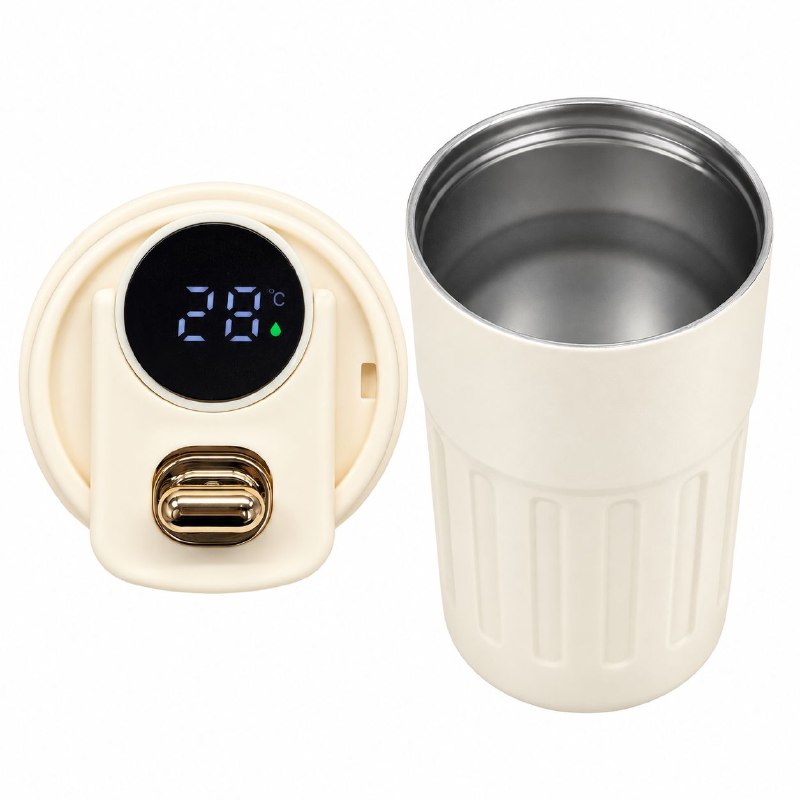 VASO TERMICO DE ACERO INOXIDABLE CON PANTALLA DIGITAL DE TEMPERATURA 16CM