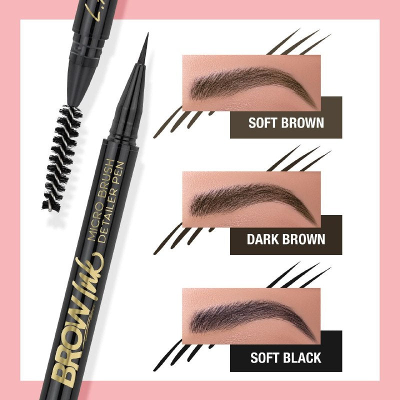 LAPIZ DELINEADOR DE CEJAS CON EFECTO PELO A PELO TONO GBP346 DARK BROWN LA GIRL 0.45ML