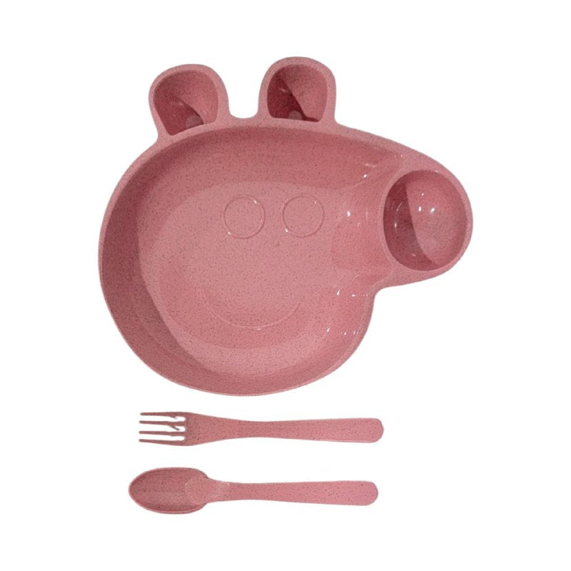 PLATO EN SET INFANTIL DE 4 DIVISIONES DE PEPPA PIG 3 COLORES