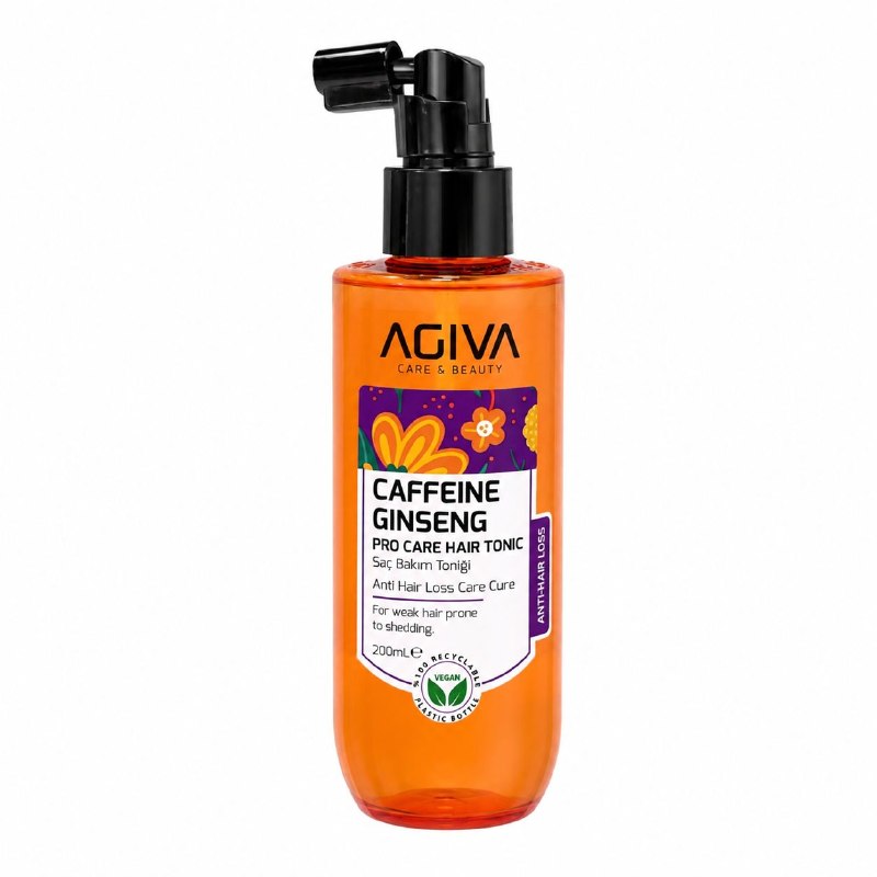 TONICO CAPILAR ANTICAIDA CON CAFEINA Y GINSENG FORTALECEDOR AGIVA 200ML