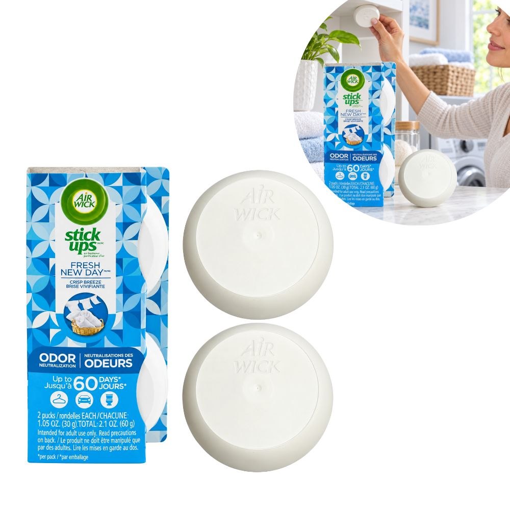AMBIENTADOR ADHESIVO STICK UPS COOL LINEN AIR WICK 2 UNIDADES 60G
