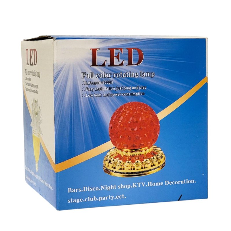 LAMPARA GIRATORIA LED MULTICOLOR NAVIDEÑA, FACIL INSTALACION PLUG AND PLAY, BAJO CONSUMO DE ENERGIA 13X13X13.5CM