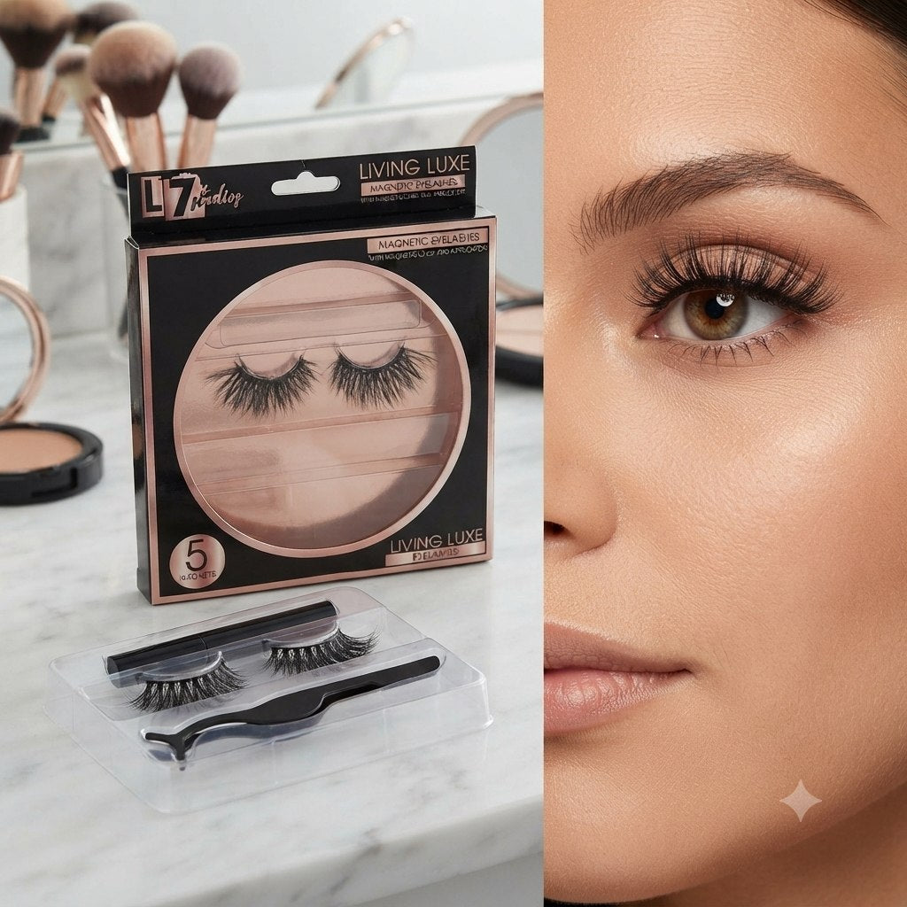 SET DE PESTAÑAS MAGNÉTICAS CON DELINEADOR Y APLICADOR LIVING LUXE L7 STUDIOS 3PCS