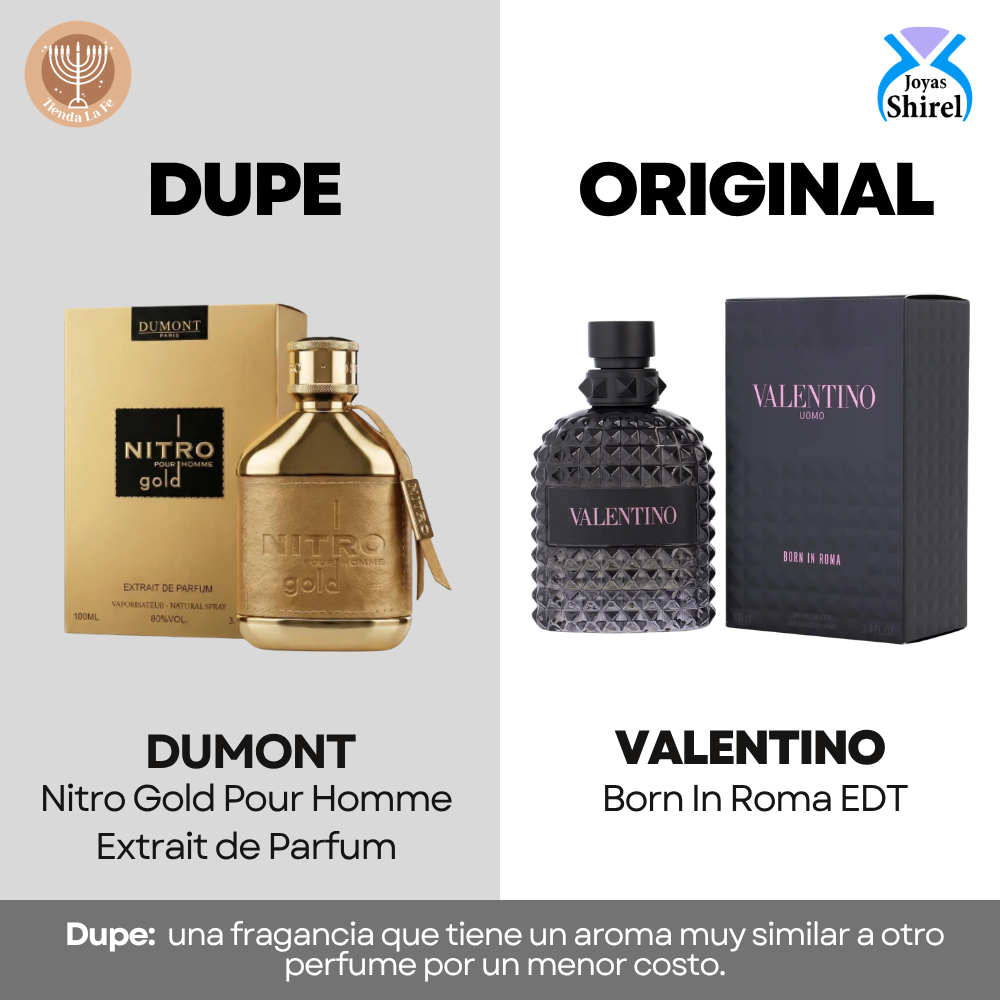DUMONT NITRO GOLD POUR HOMME EXTRAIT DE PARFUM 100ML (U) (DUPE VALETINO UOMO BORN IN ROMA EDT)