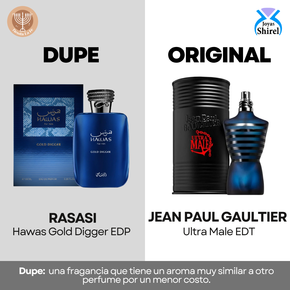 RASASI HAWAS GOLD DIGGER EDP 100ML (H) (DUPE JEAN PAUL GAULTIER EDP)