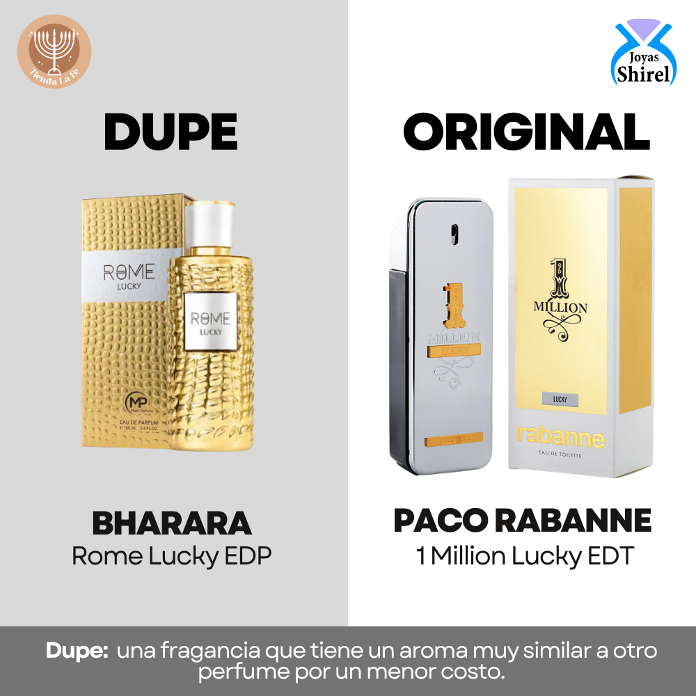 BHARARA ROME LUCKY POUR HOMME EDP 100ML (H) (DUPE PACO RABANNE 1 MILLION LUCKY EDT)