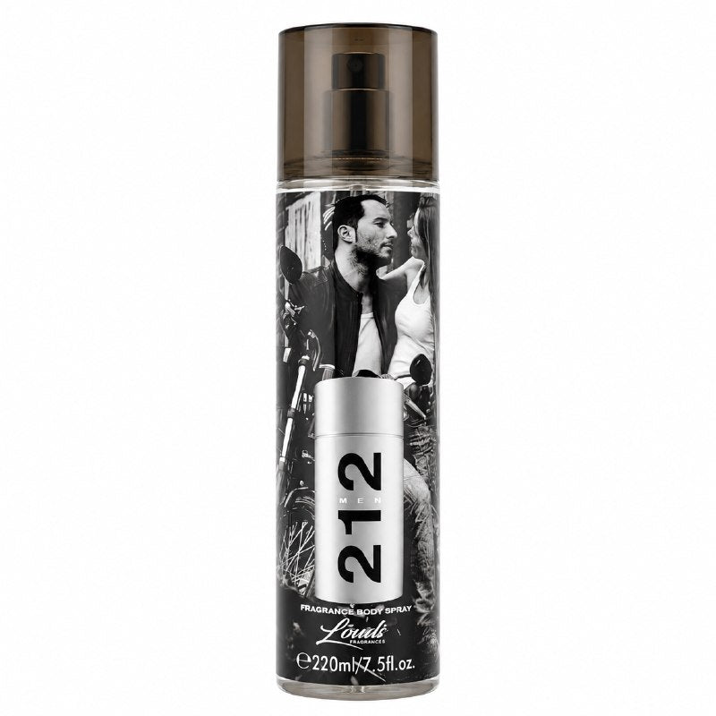 SPLASH LOVALI FRAGRANCES 212 MEN 220ML (H) (AROMA SIMILAR CAROLINA HERRERA 212)