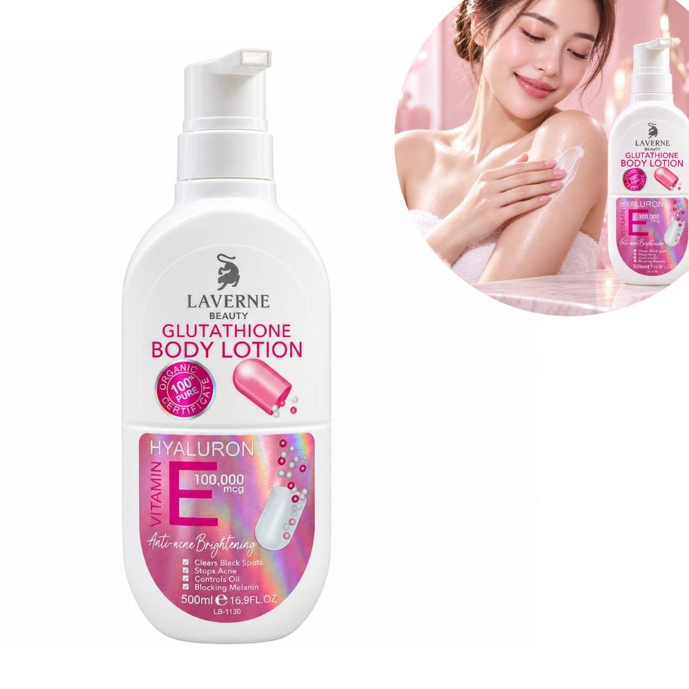 LOCION CORPORAL CON GLUTATION ACIDO HIALURONICO Y VITAMINA E LAVERNE BEAUTY 500ML