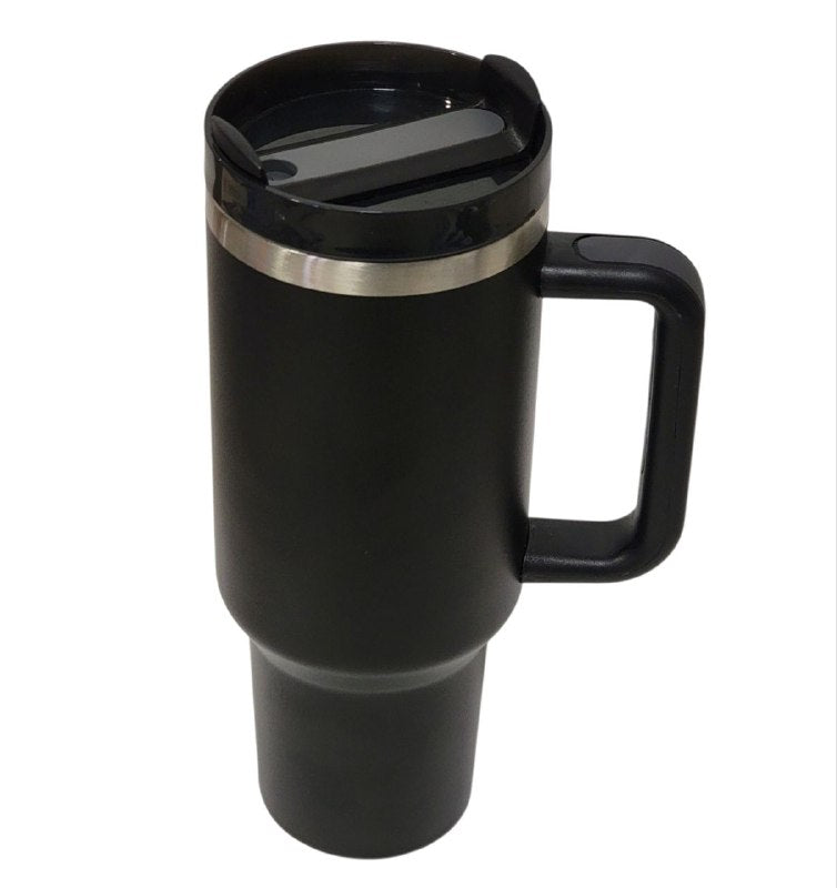 VASO TERMICO DE ACERO INOXIDABLE, DOBLE PARED AL VACIO CON ASA, 3 COLORES 40OZ