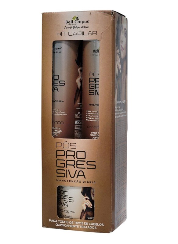 SET DE CUIDADO PARA EL CABELLO PARA TODO TIPO DE CABELLO TRATADO QUIMICAMENTE POS PROGRESIVA BELL CORPUS COSMETCIS