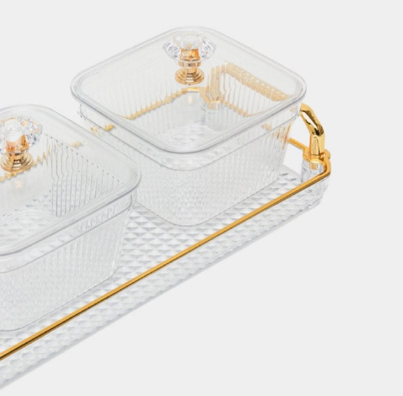 ORGANIZADOR RECIPIENTE CAJA DE ALMACENAMIENTO MULTIFUNCIONAL PLASTICAS, DURADERAS Y ELEGANTES, CON BANDEJA 3UND