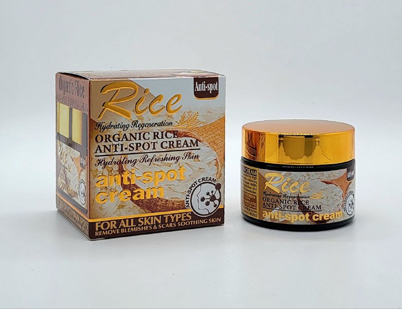 CREMA FACIAL DE ARROZ, ANTIMANCHAS,  ELIMINA EL ACNE Y BLANQUEA LAS PECAS A CORTO PLAZO RICE ANTI SPOT 55G