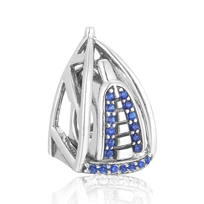 PCHARM4114 FORMA DE BURJ AL ARAB PANDORA PLATA 9.25
