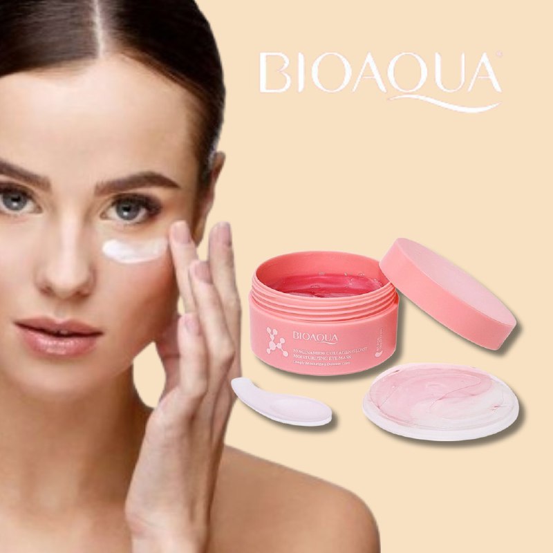 MASCARILLA FACIAL PARA OJOS CON COLAGENO Y NIACINAMIDA ILUMINADORA E HIDRATANTE BIOAQUA 100G