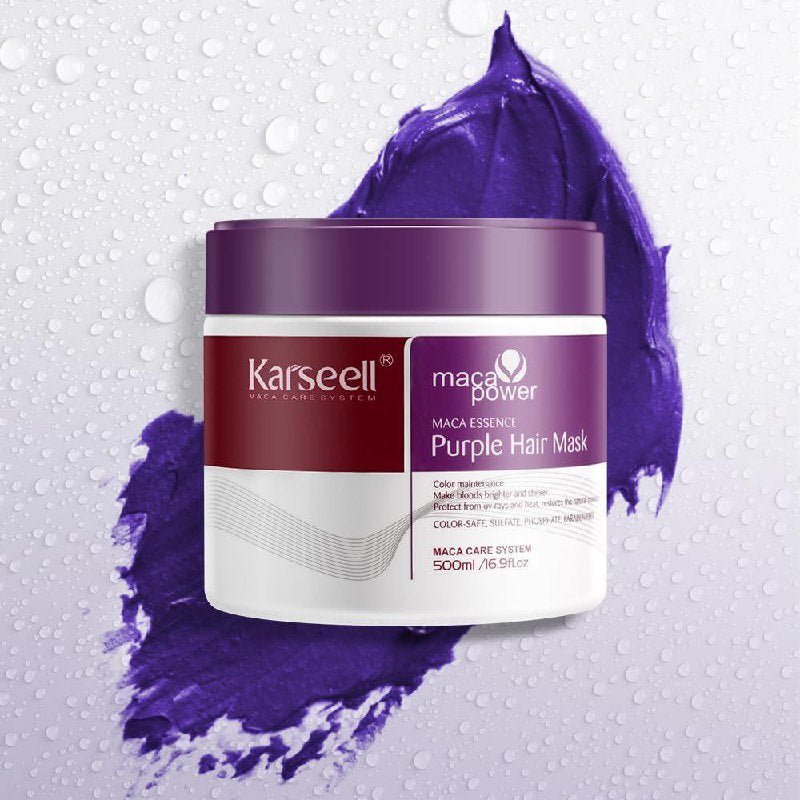 MASCARILLA CAPILAR MORADA MATIZADORA NEUTRALIZADORA DE AMARILLOS E HIDRATANTE PROFUNDA KARSEELL 500ML