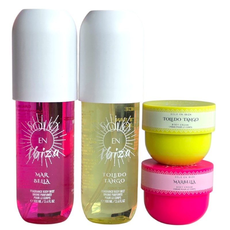 SET DE SPLASH Y CREMA CORPORAL 4PCS SOLO EN IBIZA SUMMER ON DEMAND