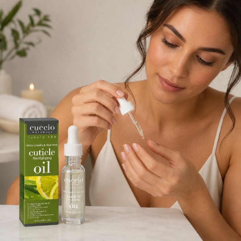 ACEITE PARA CUTICULAS REVITALIZADOR CON AROMA A LIMON BLANCO Y ALOE VERA CUCCIO 15ML