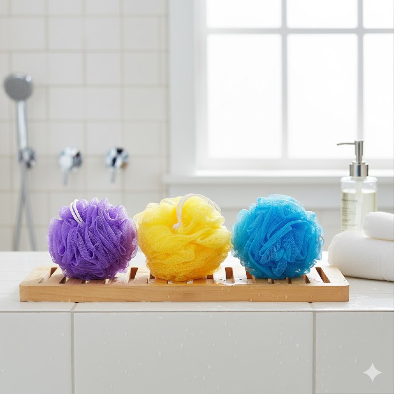 ESPONJAS PASTE PARA DUCHAR BAÑAR, EXFOLIANTES SUAVES STAY BEAUTIFUL 6 COLORES
