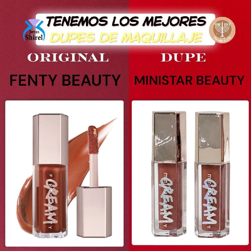 BRILLO LABIAL CREMOSO SUAVE 8ML, DUPE DE FENTY BEAUTY, MINISTAR BEAUTY