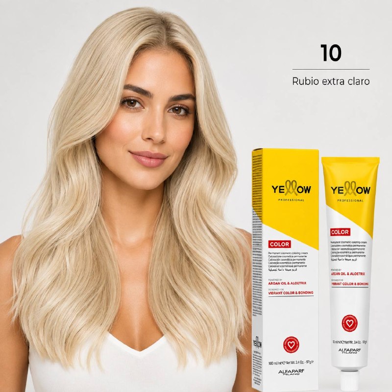 TINTE PERMANENTE PARA EL CABELLO CON ACEITE DE ARGAN Y ALOETRIX TONO 10 RUBIO EXTRA CLARO ALFAPARF 100ML