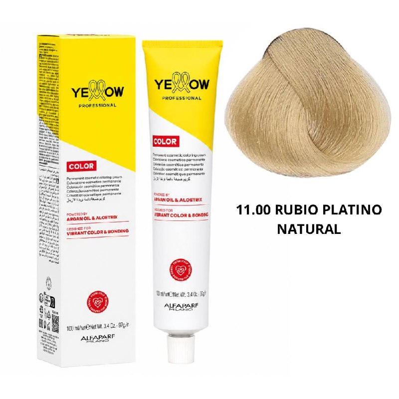 TINTE PERMANENTE PARA EL CABELLO CON ACEITE DE ARGAN Y ALOETRIX TONO 11.00 RUBIO PLATINO NATURAL ALFAPARF 100ML