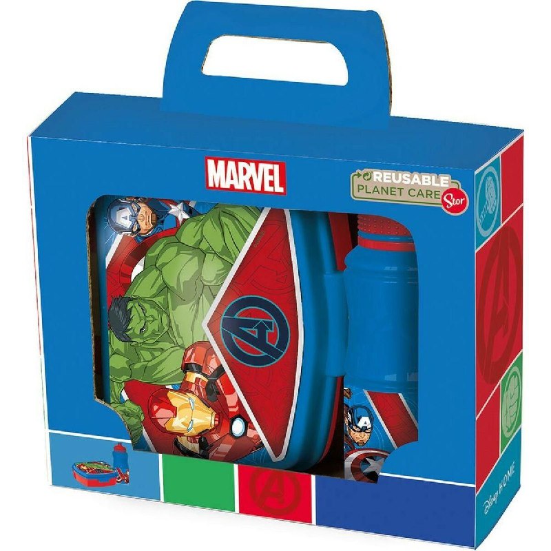 LONCHERA EN SET CON VASO MARVEL AVENGERS