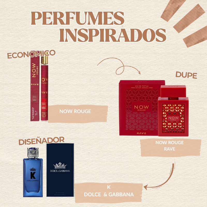 PERFUME EN TUBO NOW ROUGE RAVE EDP 35ML (H) (AROMA INSPIRADO EN RAVE NOW ROUGE)
