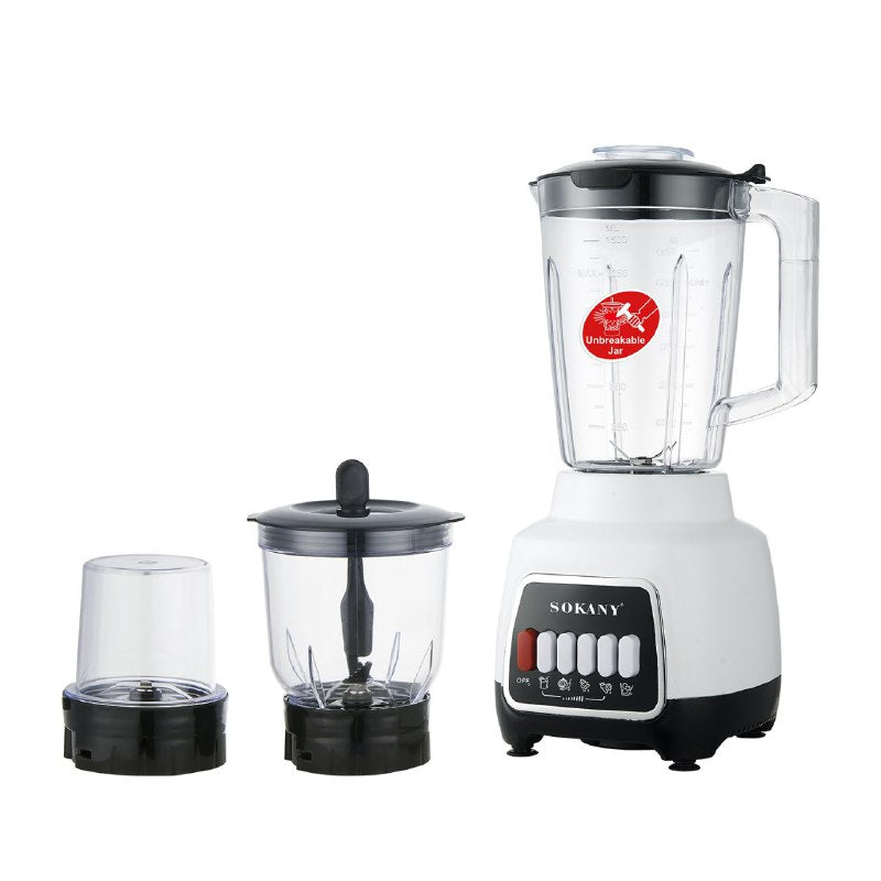 MAQUINA LICUADORA MULTIUSOS DE 4 VELOCIDADES, 600W FUERZA, CAPACIDAD 1500ML, ALTA JUGOSIDAD SK-03008 SOKANY