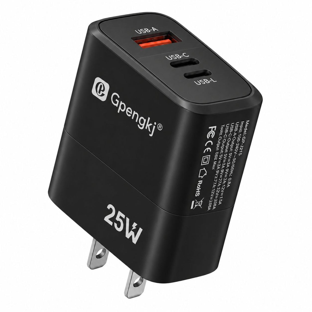 CARGADOR DE PARED DE CARGA RÁPIDA 25W MULTIPUERTO GPENGKJ 6CM