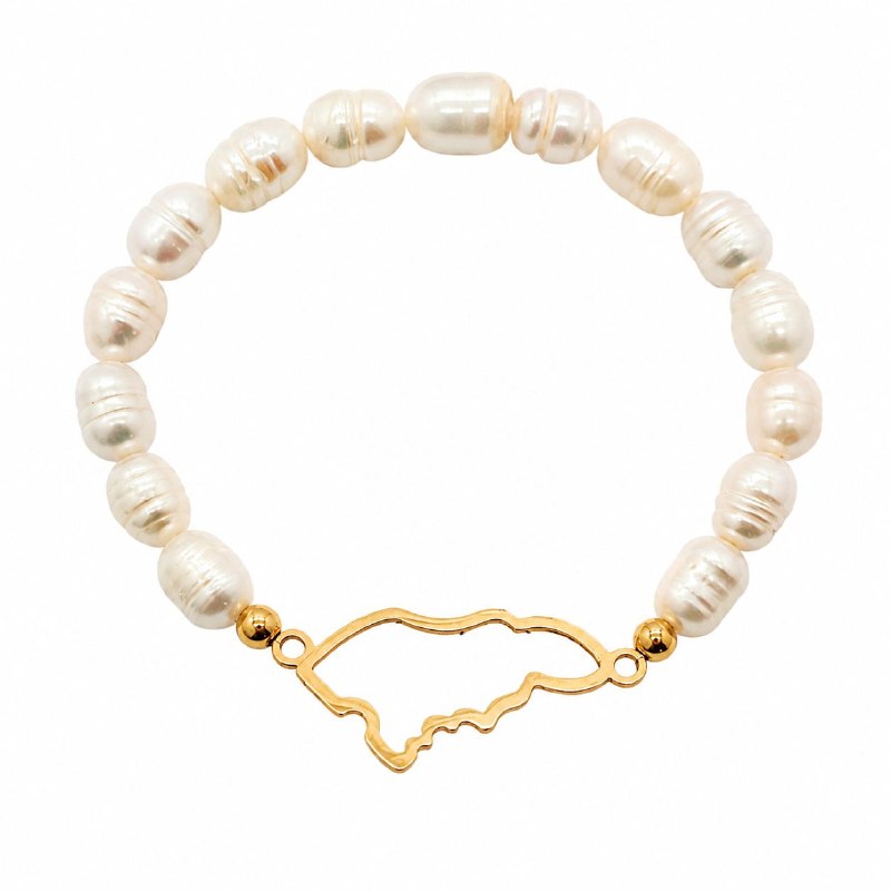 PULSERA DE ENCHAPE ELASTICA PARA DAMA CON DISEÑO DE HONDURAS
