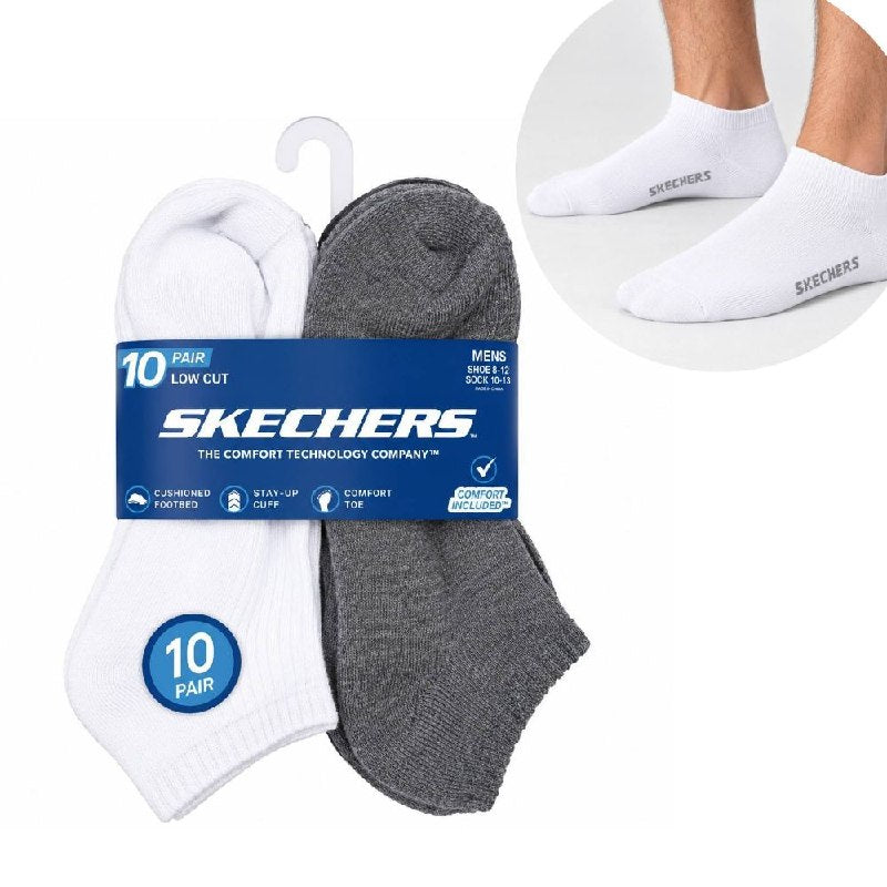 CALCETA TOBILLERA SKECHERS ORIGINAL PARA HOMBRE 10 PARES TALLA: 10-13