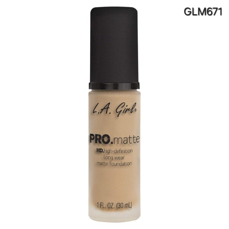 BASE DE MAQUILLAJE LÍQUIDA UN ACABADO MATE DE LARGA DURACIÓN LIGERA Y ADECUADA ASPECTO SUAVE TONO GLM 671 L.A. GIRL 30ML
