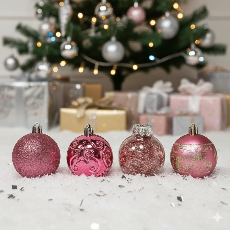 DECORACION ADORNO NAVIDEÑO PAQUETE DE 24 BOLAS DECORATIVAS,6 CM 42X70X64  IDEALES PARA DARLE UN TOQUE UNICO A TU ARBOL DE NAVIDAD