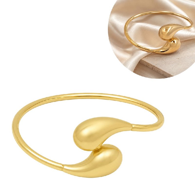 PULSERA DE ENCHAPE PARA DAMA CON DISEÑO DE GOTAS 6.6CM