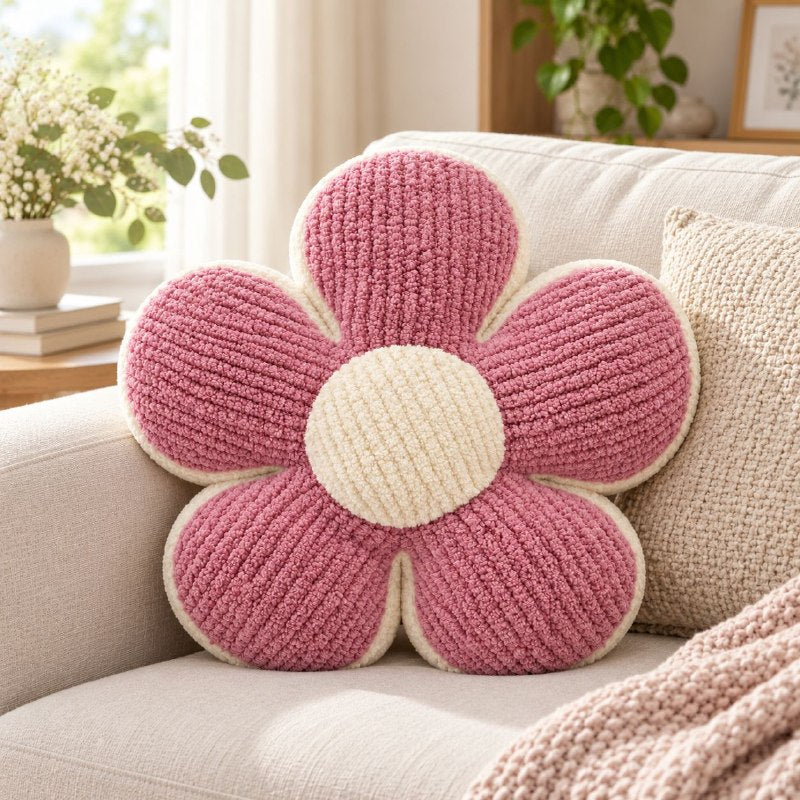 COJIN DECORATIVO EN FORMA DE FLOR SUAVE 36X36CM