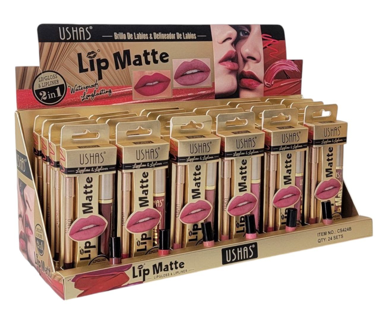 SET DE BRILLO LABIAL Y DELINEADOR DE LABIOS USHAS 4.5G+1.2G