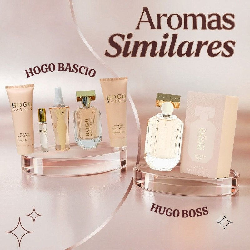 SET PERFUME ECONÓMICO ESTUCHE PARA DAMA HOGO BASCIO