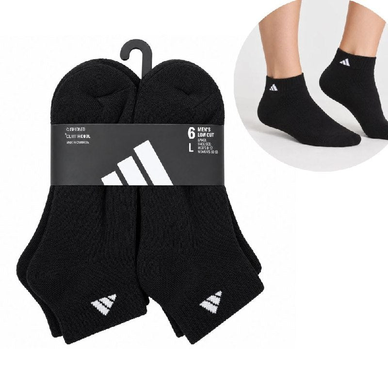 CALCETA TOBILLERA ORIGINAL ADIDAS 6 PARES TALLA MUJER 10-13 TALLA HOMBRE 8-12