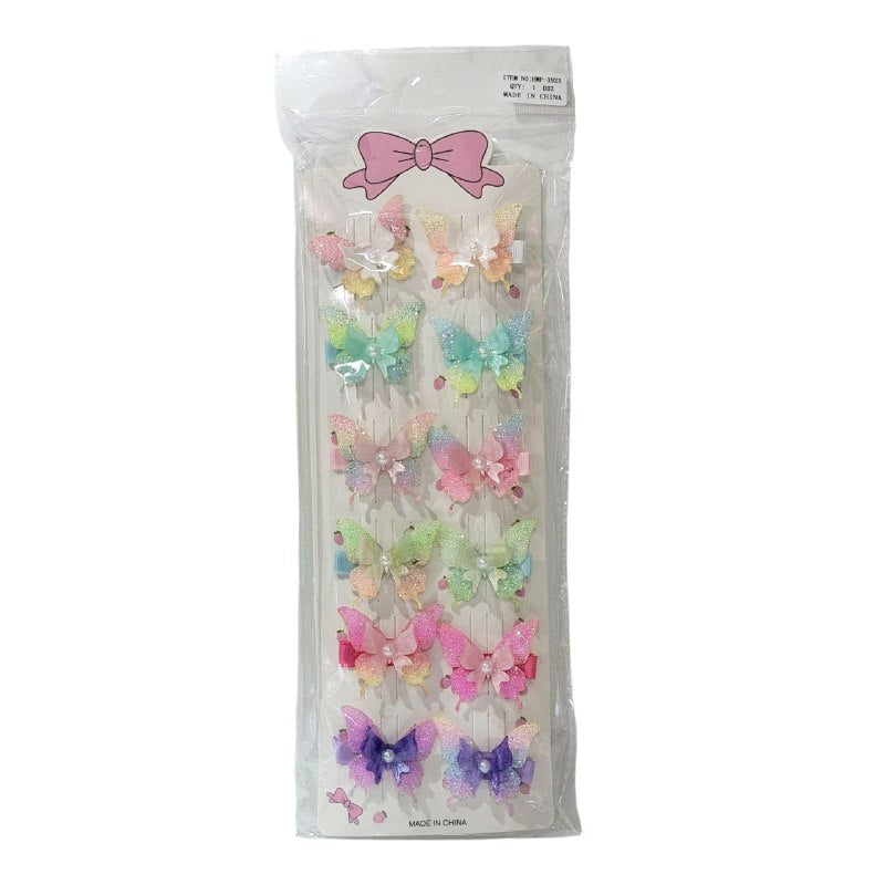 GANCHO PARA EL CABELLO DE PINZA DE MARIPOSA PAQUETE DE 6UND, MEDIDA 5CM