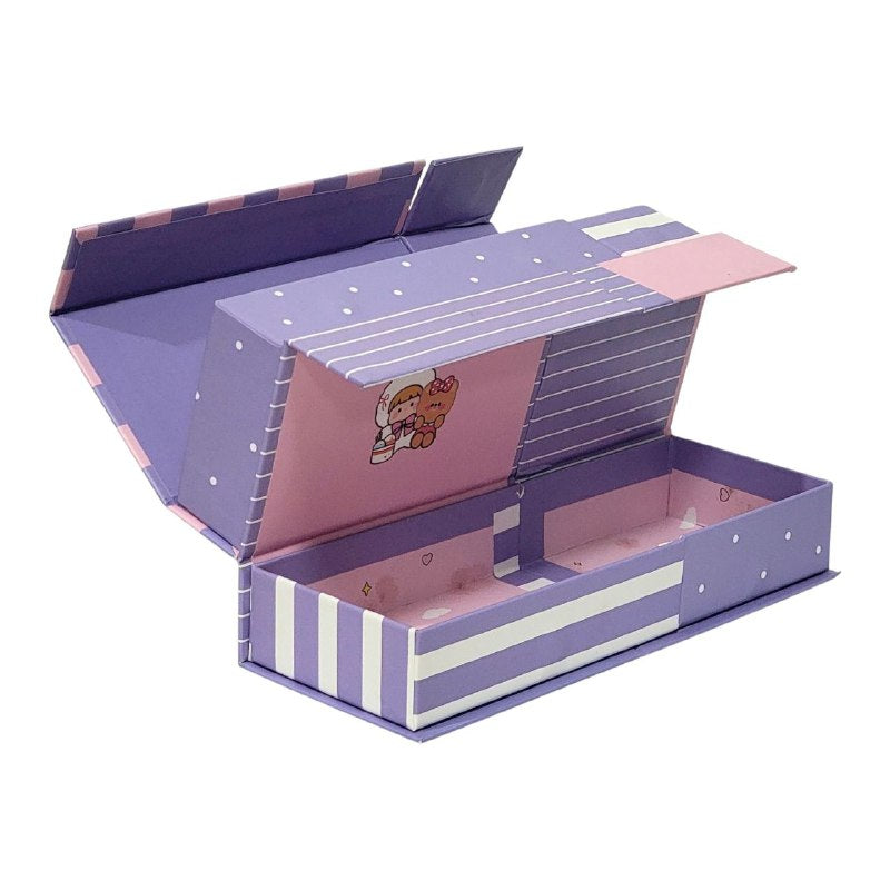 ESTUCHE CARTUCHERA, LAPICERA RECTANGULAR DE 4 COMPARTIMIENTOS CON ESPEJO, MANTIENE LOS LAPICES, BROHCAS, ETC ORGANIZADOS CON ESTILO, 4 DISEÑOS LOVELY DAY