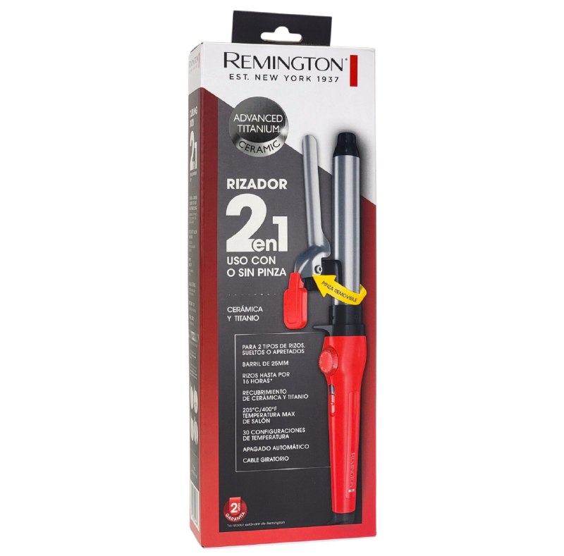 RIZADORA ENCOLOCHADORA PARA EL CABELLO 2 EN 1 DE CERAMICA Y TITANIO REMINGTON