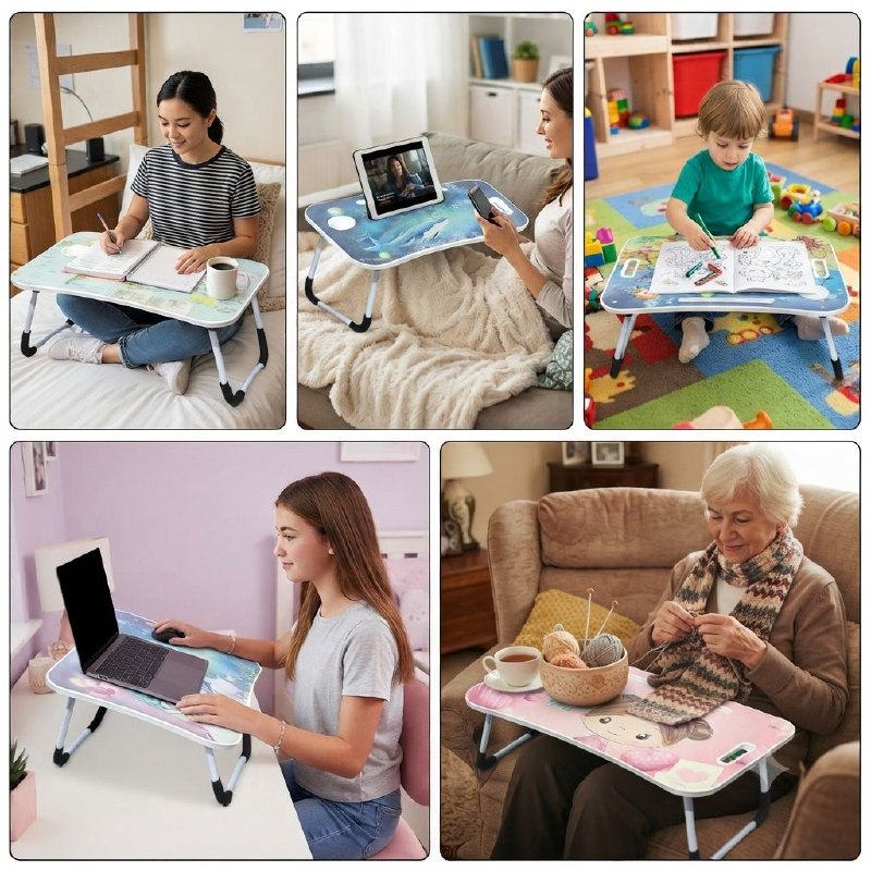 MESA PLEGABLE PORTATIL PARA LAPTOP MULTIFUNCIONAL