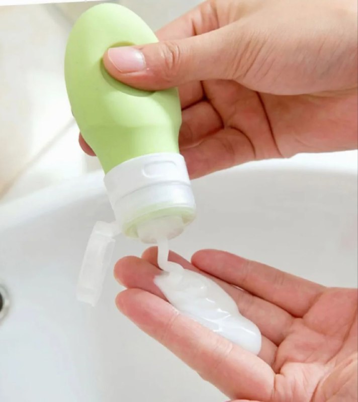 BOTES DE SILICONA PARA VIAJE, PARA SHAMPOO, ACONDICIONADOR, CREMA Y OTROS LIQUIDOS, A PRUEBA DE AGUA YUMO TRAVEL BOTTLE 60ML