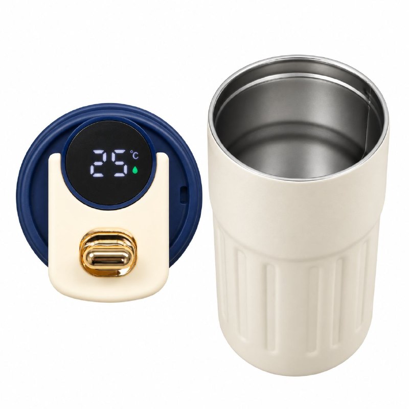 VASO TERMICO DE ACERO INOXIDABLE CON PANTALLA DIGITAL DE TEMPERATURA 16CM