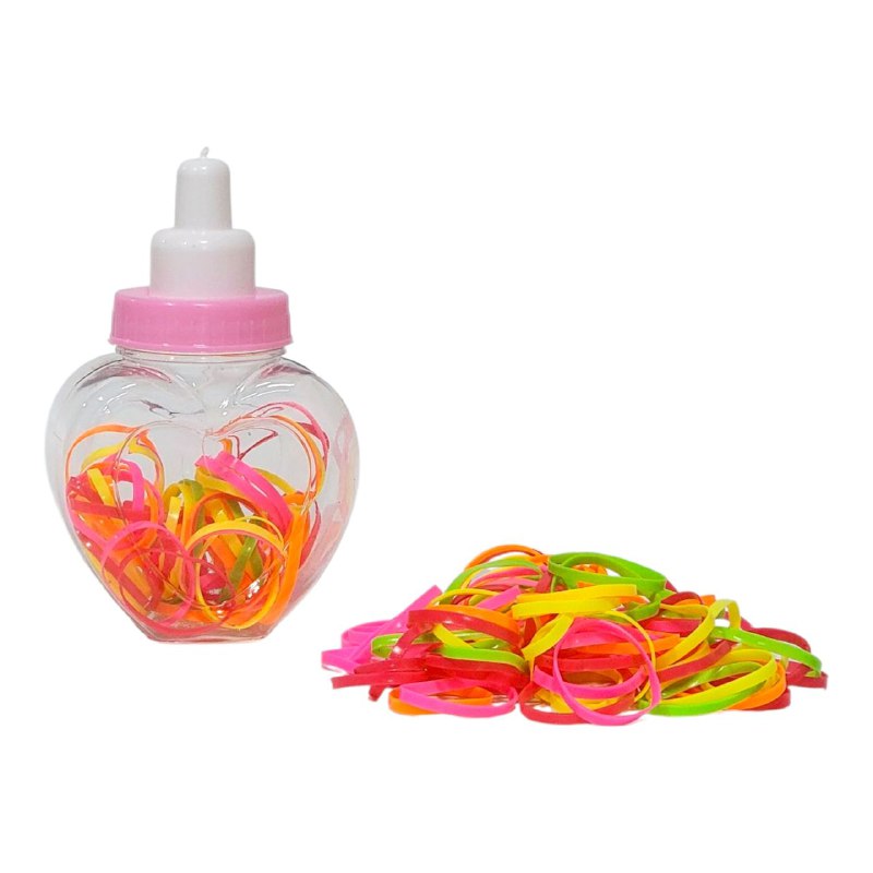 COLA, LIGAS HULES PARA EL CABELLO EN BOTECITO, PAQUETE DE 12 BOTES PARA EL DIA A DIA Y PARA TODO TIPO DE CABELLO